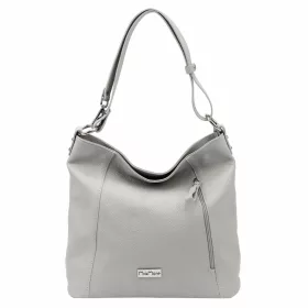    MiaMore 01-045 taupe dámska kožená taška cez rameno 35 x 30 x 13 cm