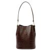 Luka 20-049 CROCO barna női bőr kézitáska 24 x 27 x 16 cm