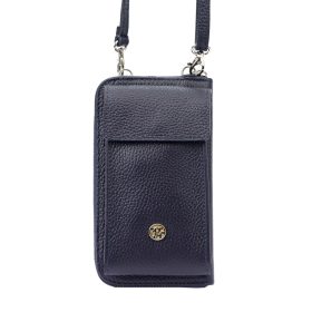    Gregorio 1707 DOLLARO tmavomodrá dámska kožená peňaženka, držiak na mobil 11 x 20 x 6,5 cm