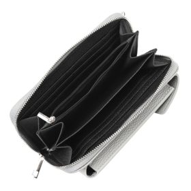    Gregorio 1707 DOLLARO sivá dámska kožená peňaženka, držiak na mobil 11 x 20 x 6,5 cm