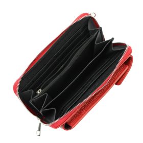    Gregorio 1707 DOLLARO červená dámska kožená peňaženka, držiak na mobil 11 x 20 x 6,5 cm