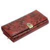  Dámska kožená peňaženka Gregorio HL-122 s bordovým kvetinovým vzorom 19,5 x 10 x 4 cm