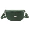  Dámska kožená crossbody kabelka MiaMore 01-029 D v khaki farbe 23 x 16 x 7 cm