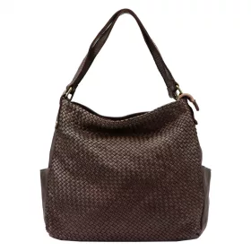    Dámska kožená kabelka VS 023 hnedá, crossbody 36 x 30 x 16 cm