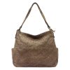  Dámska kožená kabelka VS 023 béžovej farby, crossbody 36 x 30 x 16 cm