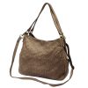  Dámska kožená kabelka VS 023 béžovej farby, crossbody 36 x 30 x 16 cm