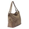 Dámska kožená kabelka VS 023 béžovej farby, crossbody 36 x 30 x 16 cm