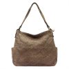  Dámska kožená kabelka VS 023 béžovej farby, crossbody 36 x 30 x 16 cm