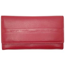    Dámska saténová červená kožená peňaženka Giorgio Carelli