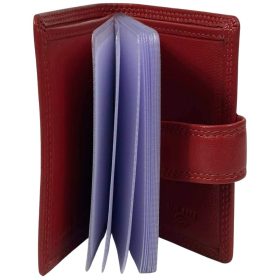  Saténový hnedý kožený držiak na karty Giorgio Carelli