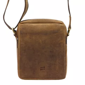    Nordee MSD-02 GM02 HUNTER hnedá pánska kožená bočná taška, taška cez rameno 19 x 22 x 8 cm