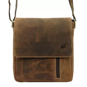    Nordee MSD-02 GM11 HUNTER hnedá pánska kožená bočná taška, taška cez rameno 23 x 23 x 9 cm