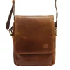  Nordee MSD-03 GM03 hnedá pánska kožená kabelka cez rameno 21 x 23 x 7 cm