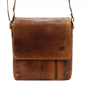    Nordee MSD-03 GM11 hnedá pánska kožená bočná taška, taška cez rameno 23 x 23 x 9 cm