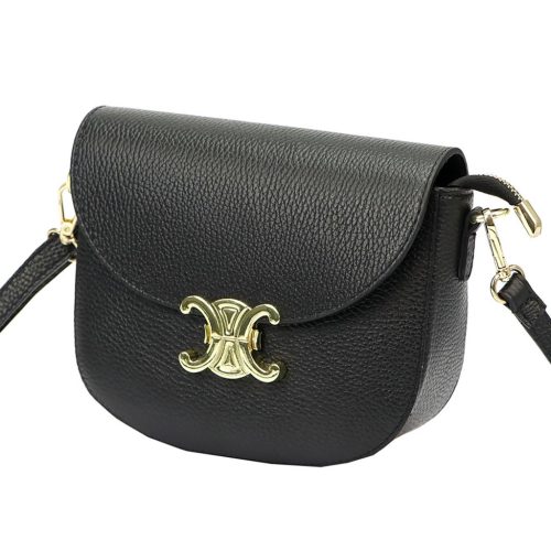  Dámska kožená kabelka cez rameno Luka 20-065 D čierna 22 x 15 x 9 cm