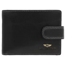    Čierna pánska kožená peňaženka Peterson PTN WL-1012L-COM
