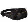  Pánska kožená taška na opasok Peterson PTN WB-2506-COM čierna 34 x 13 x 7 cm