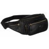  Pánska kožená taška na opasok Peterson PTN WB-2506-COM čierna 34 x 13 x 7 cm