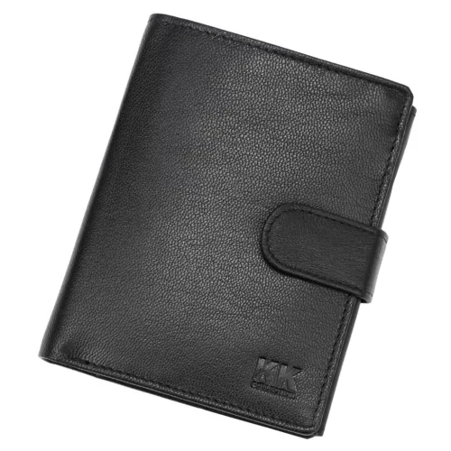 Pánska kožená peňaženka Money Kepper KK 18B čierna 10,2 x 12,5 x 3 cm