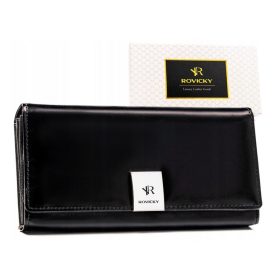    Rovicky RPX-20A-4 čierna dámska kožená peňaženka 19 x 9,5 x 3 cm
