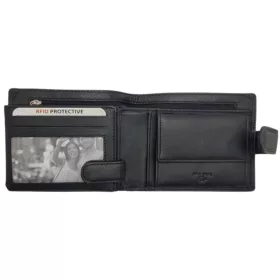    Pánska kožená peňaženka Giorgio Carelli čierna, RFID 11 x 8 cm