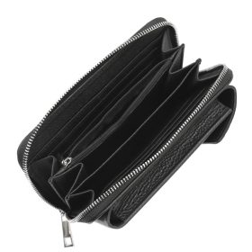    Gregorio 1707 čierna dámska kožená peňaženka, držiak na mobil 11,5 x 18,5 x 4,5 cm