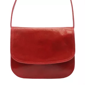    Dámska kožená kabelka cez rameno Florence červenej farby, crossbody 27 x 21 x 10 cm