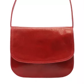    Dámska kožená kabelka cez rameno Florence červenej farby, crossbody 27 x 21 x 10 cm