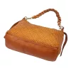  Dámska kožená kabelka cez rameno VS 025 koňakovohnedej farby 38 x 30 x 12 cm