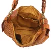  Dámska kožená kabelka cez rameno VS 025 koňakovohnedej farby 38 x 30 x 12 cm
