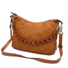  Dámska kožená kabelka cez rameno VS 025 koňakovohnedej farby 38 x 30 x 12 cm