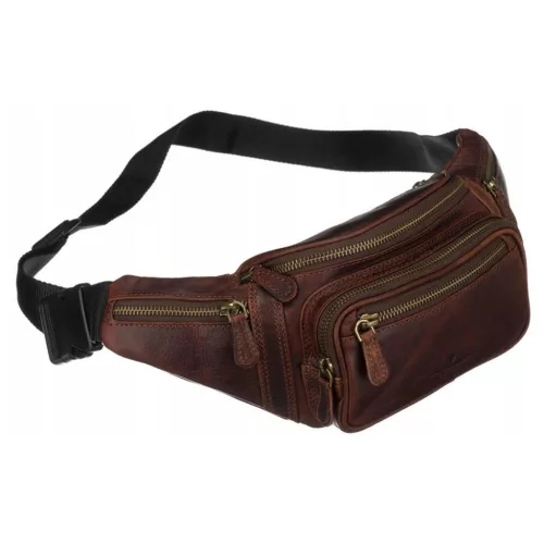  Peterson PTN 2506-OLH pánska hnedá kožená taška na opasok 37 x 14 x 8 cm