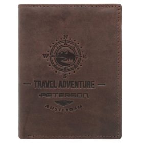    Kožená pánska peňaženka Peterson PTN N4-BE-TRAVEL hnedá