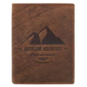   Peterson PTN N4-BE-MOUNTAIN konyak férfi bőr pénztárca  9.5 x 12 x 2 cm