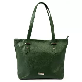    MiaMore 01-058 zelená dámska kožená taška cez rameno, shopper 40 x 30 x 12 cm