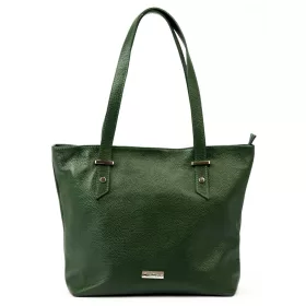    MiaMore 01-058 zelená dámska kožená taška cez rameno, shopper 40 x 30 x 12 cm