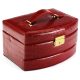  Dámsky kožený kufor PATRIZIA BEAUTY-18020-BL červený 16 x 12,5 x 22 cm