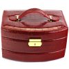  Dámsky kožený kufor PATRIZIA BEAUTY-18020-BL červený 16 x 12,5 x 22 cm