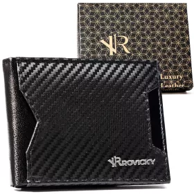   Rovicky R-RM-21-GCL-CF čierna pánska kožená peňaženka 10,5 x 8 x 2 cm