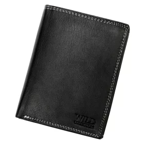    Čiernobiela pánska peňaženka z pravej kože Wild 125601 10 x 13 x 2,8 cm