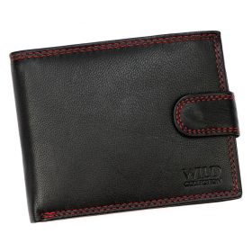   Wild 125600B čierno-červená pánska peňaženka z hovädzej kože 13 x 10 x 2,8 cm
