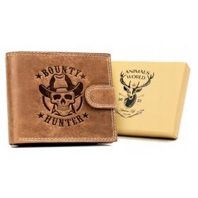    Pánska kožená peňaženka s potlačou šerifa v divokej hnedej farbe 12,5 x 10,5 x 2,5 cm