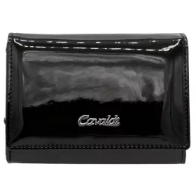    Cavaldi PX30-JMP čierna dámska kožená peňaženka z koženého vlákna 12,5 x 9,5 cm