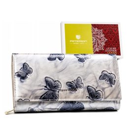    Peterson PTN 42100-BF SILVER strieborná dámska kožená peňaženka 19,5 x 10 x 3,5 cm
