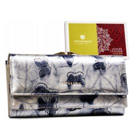    PETERSON DÁMSKA KOŽENÁ PEŇAŽENKA - PTN-BS-490-1872 SN/BL - VZOR HADIA/ČIERNA