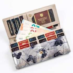    PETERSON DÁMSKA KOŽENÁ PEŇAŽENKA - PTN-BS-490-1872 SN/BL - VZOR HADIA/ČIERNA