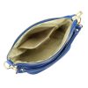  Dámska kožená kabelka cez rameno Patrizia 419-040 GOLD modrá, bočná 24 x 20 x 13 cm