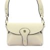  Dámska kožená kabelka cez rameno Gregorio 1713 béžová, crossbody 22 x 15 x 6 cm