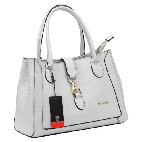  Dámska kožená kabelka Pierre Cardin FRZ 55086 DOLLARO sivá 35 x 26 x 16 cm