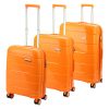  Sada kufrov Pierre Cardin oranžová z polypropylénu s pevnými stenami 52/62/72 cm